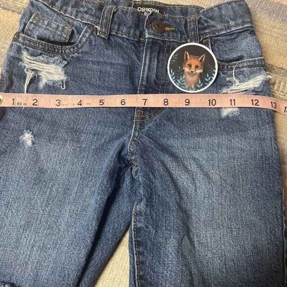 OSHKOSH B’Gosh Girls Jean Shorts Size 6 Destressed Adorable Knee Back to school - Picture 13 of 16